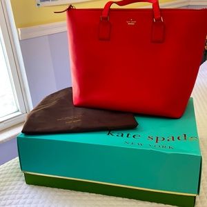 Kate Spade red Laurel Way large tote(dust bag/box)